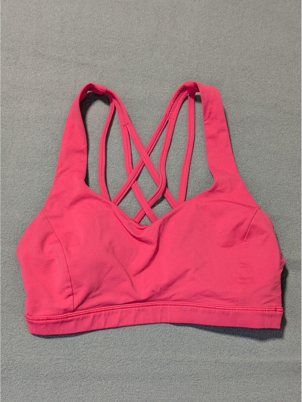 Lululemon Sports Bra Womens 6 Pink Strappy Crossback Yoga Gym Workout Athletic
